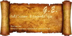 Gácser Eleonóra névjegykártya