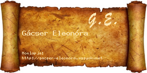 Gácser Eleonóra névjegykártya